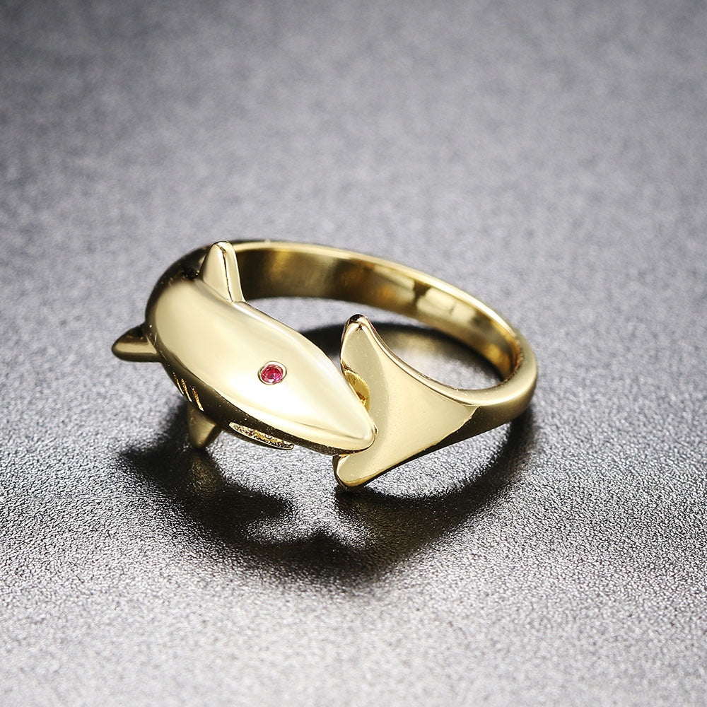 Wholesale Copper Gold Plated Shark Ring